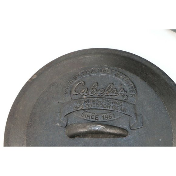 Kitchen Vintage Cabelas Cast Iron Camp Oven 1 With Handle Lid Camping
